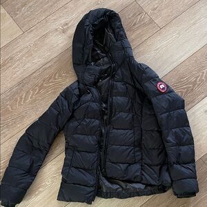 Black Hooded Canada Goode Puffer Jacket